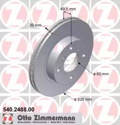 Zimmermann 540.2488.00 - Bremžu diski autodraugiem.lv