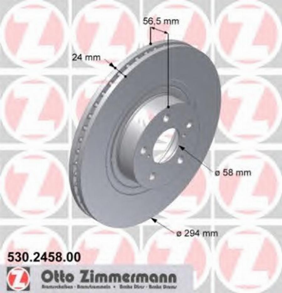 Zimmermann 530 2458 00 - Bremžu diski autodraugiem.lv