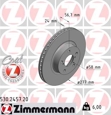 Zimmermann 530.2457.20 - Bremžu diski autodraugiem.lv