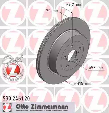 Zimmermann 530.2461.20 - Bremžu diski autodraugiem.lv