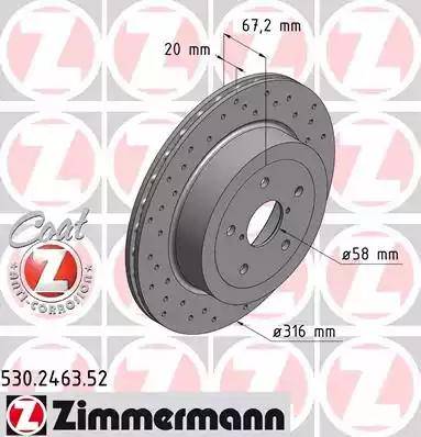 Zimmermann 530.2463.52 - Bremžu diski autodraugiem.lv
