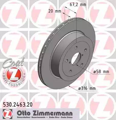 Zimmermann 530.2463.20 - Bremžu diski autodraugiem.lv