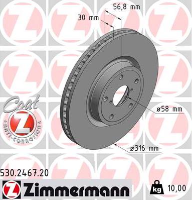 Zimmermann 530.2467.20 - Bremžu diski autodraugiem.lv