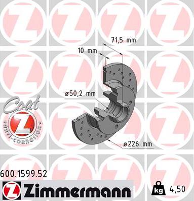 Zimmermann 600.1599.52 - Bremžu diski autodraugiem.lv