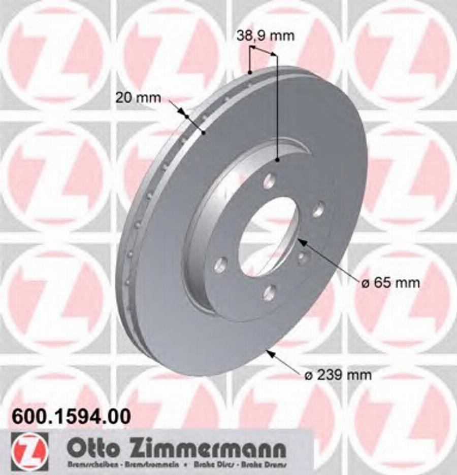 Zimmermann 600 1594 00 - Bremžu diski autodraugiem.lv