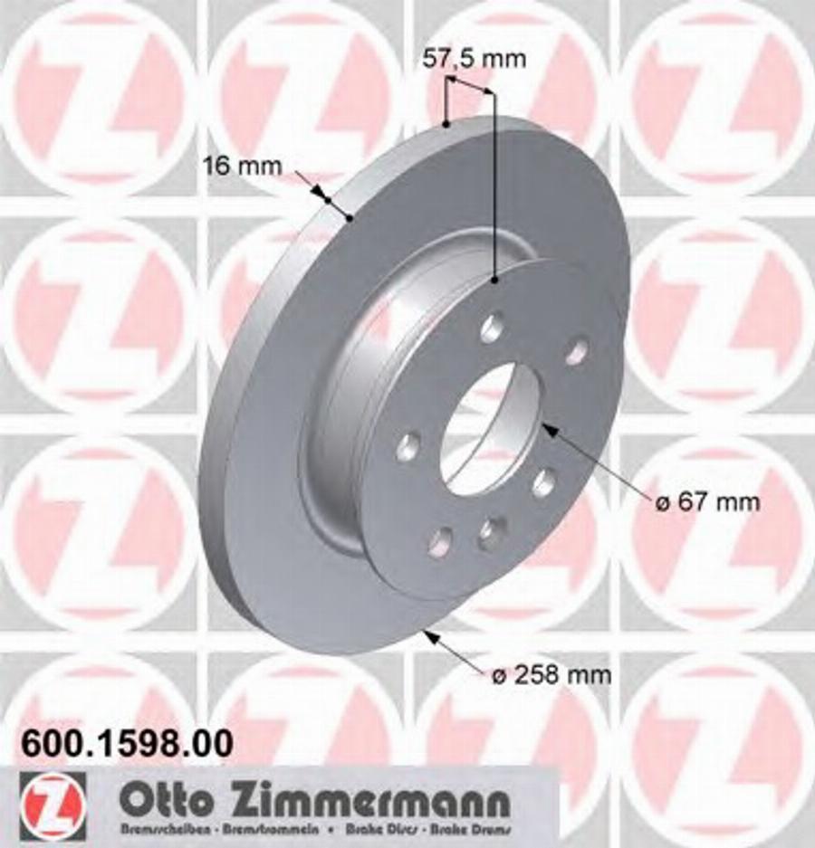 Zimmermann 600 1598 00 - Bremžu diski autodraugiem.lv