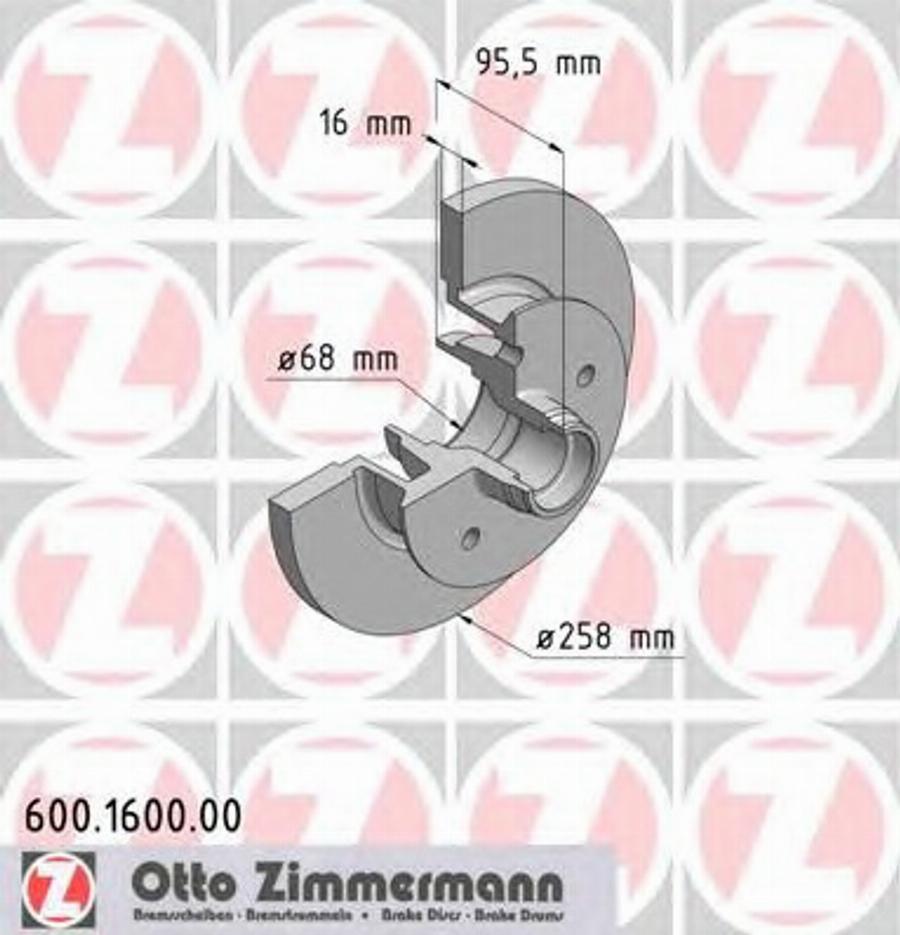 Zimmermann 600 1600 00 - Bremžu diski autodraugiem.lv