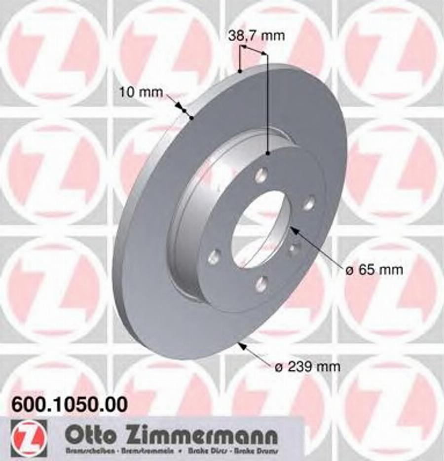 Zimmermann 600 1050 00 - Bremžu diski autodraugiem.lv