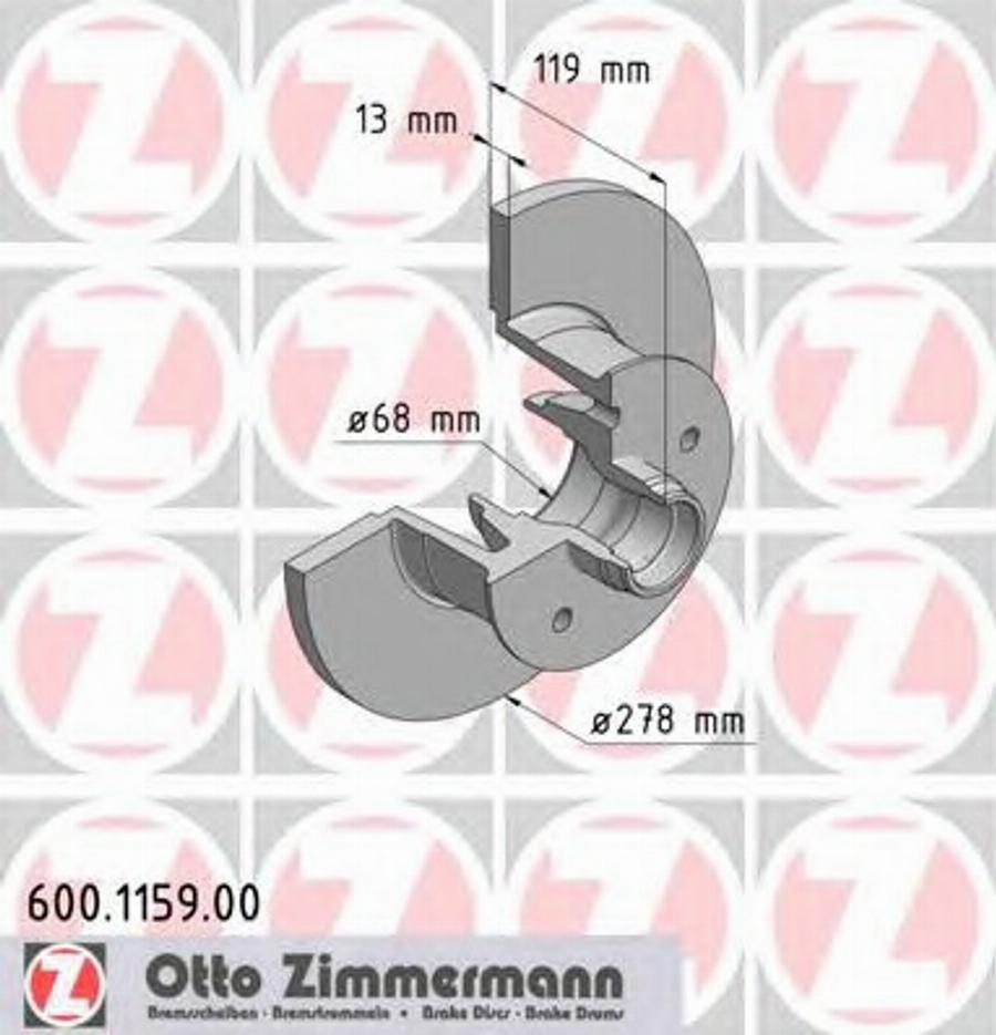 Zimmermann 600 1159 00 - Bremžu diski autodraugiem.lv