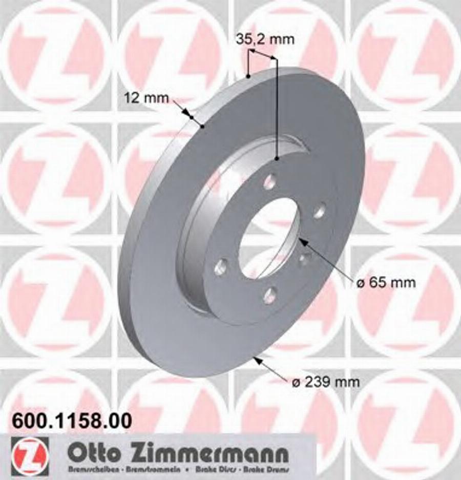 Zimmermann 600 1158 00 - Bremžu diski autodraugiem.lv