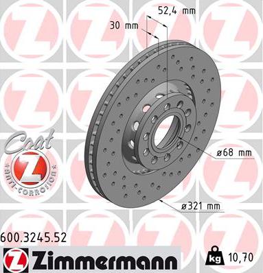 Zimmermann 600.3245.52 - Bremžu diski autodraugiem.lv
