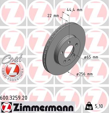 Zimmermann 600.3259.20 - Bremžu diski autodraugiem.lv