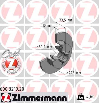 Zimmermann 600.3219.20 - Bremžu diski autodraugiem.lv