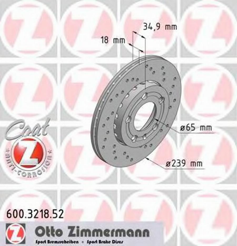 Zimmermann 600.3218.52 - Bremžu diski autodraugiem.lv