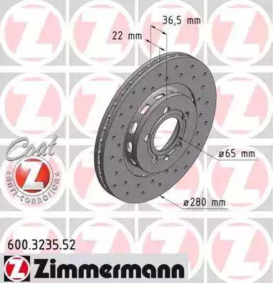 Zimmermann 600.3235.52 - Bremžu diski autodraugiem.lv