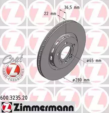 Zimmermann 600.3235.20 - Bremžu diski autodraugiem.lv