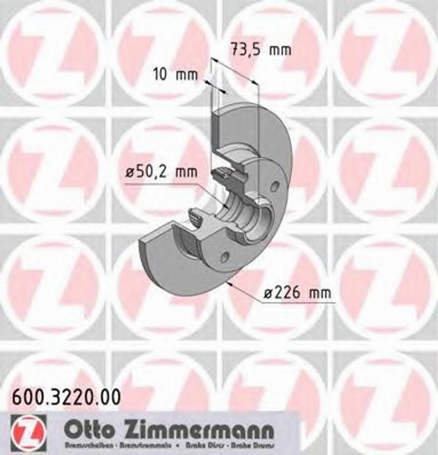 Zimmermann 600.3220.00 - Bremžu diski autodraugiem.lv