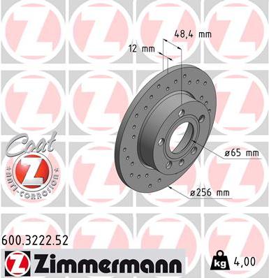 Zimmermann 600.3222.52 - Bremžu diski autodraugiem.lv