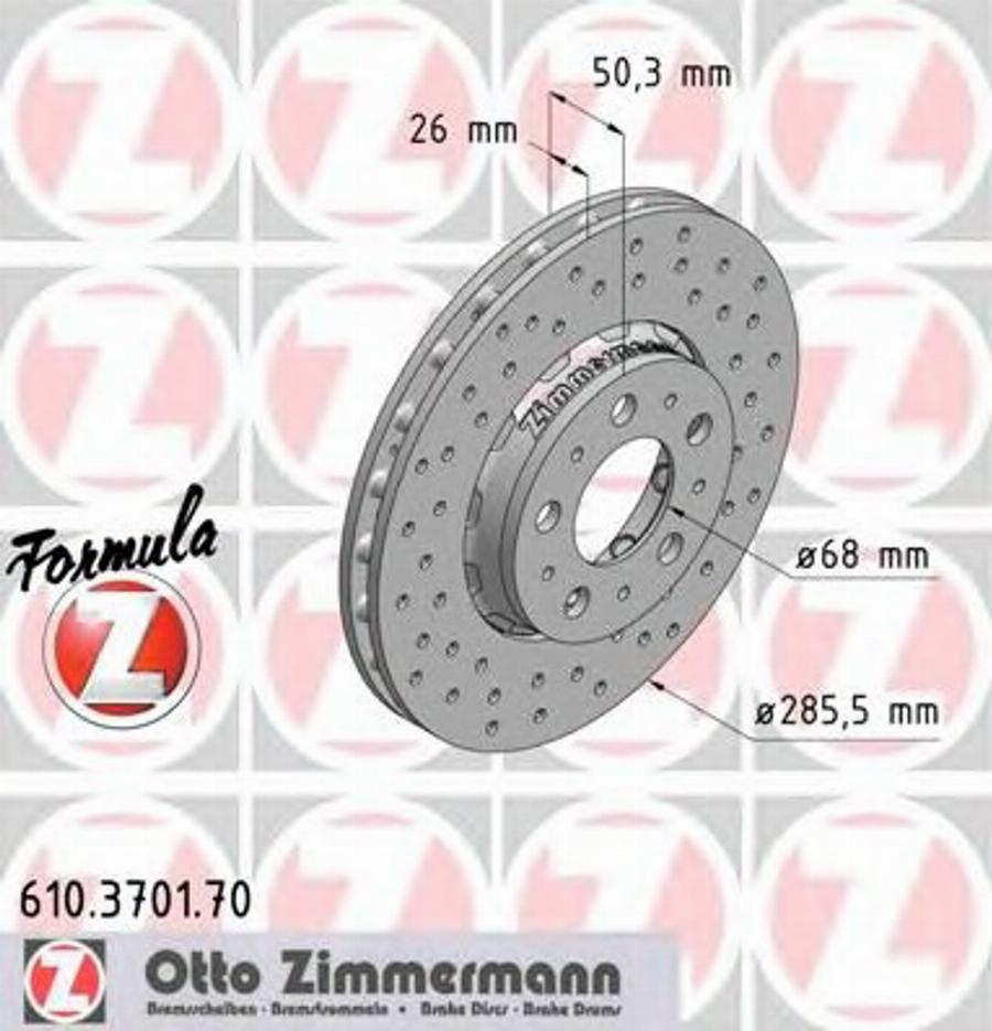 Zimmermann 610.3701.70 - Bremžu diski autodraugiem.lv