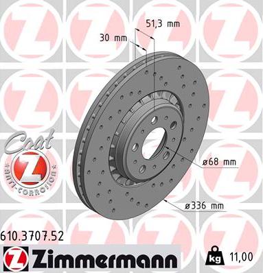 Zimmermann 610.3707.52 - Bremžu diski autodraugiem.lv