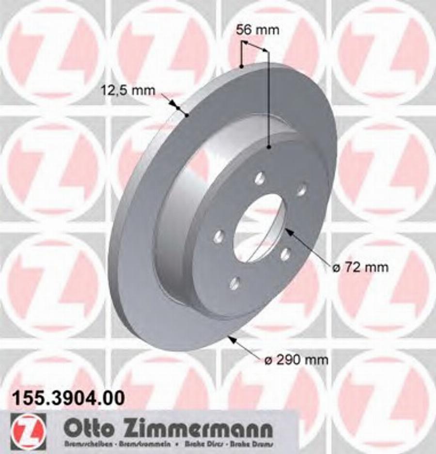 Zimmermann 155.3904.00 - Bremžu diski autodraugiem.lv