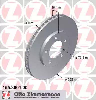 Zimmermann 155.3901.00 - Bremžu diski autodraugiem.lv