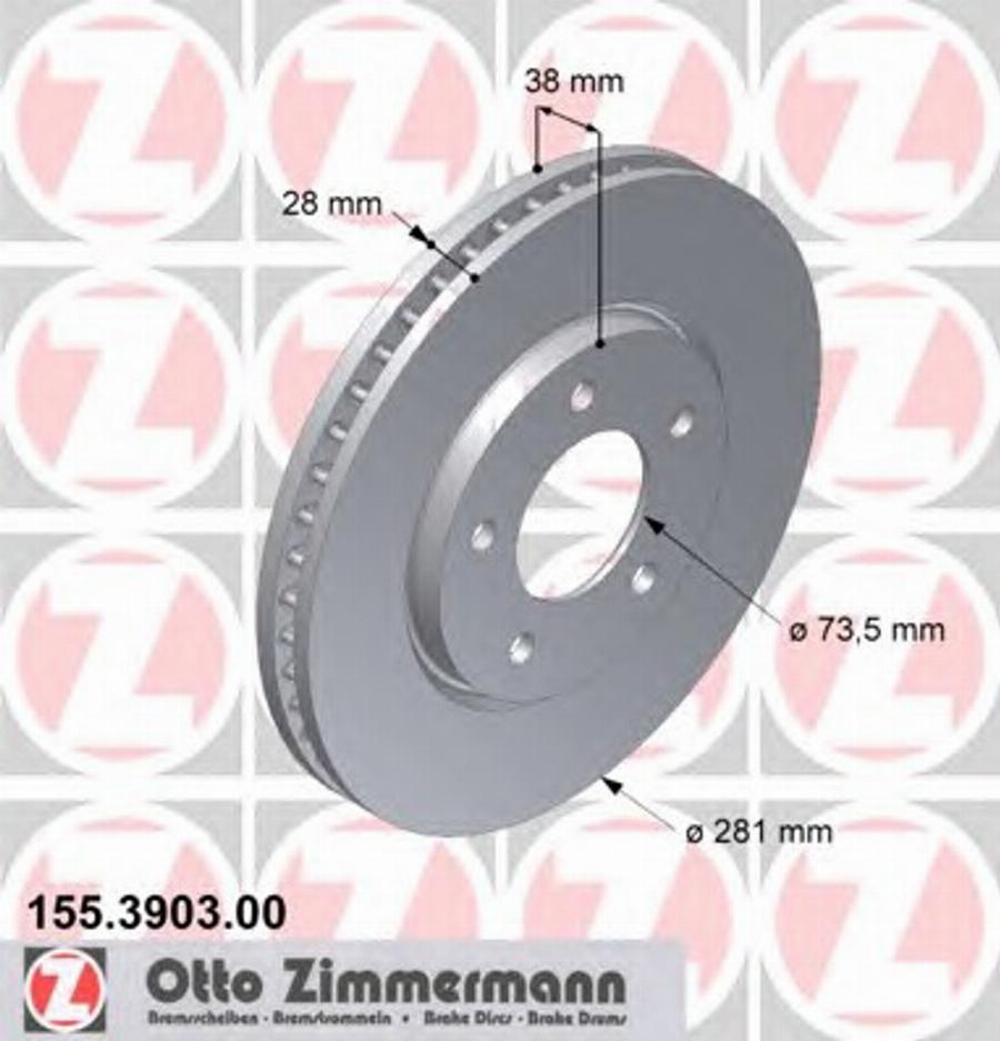 Zimmermann 155.3903.00 - Bremžu diski autodraugiem.lv