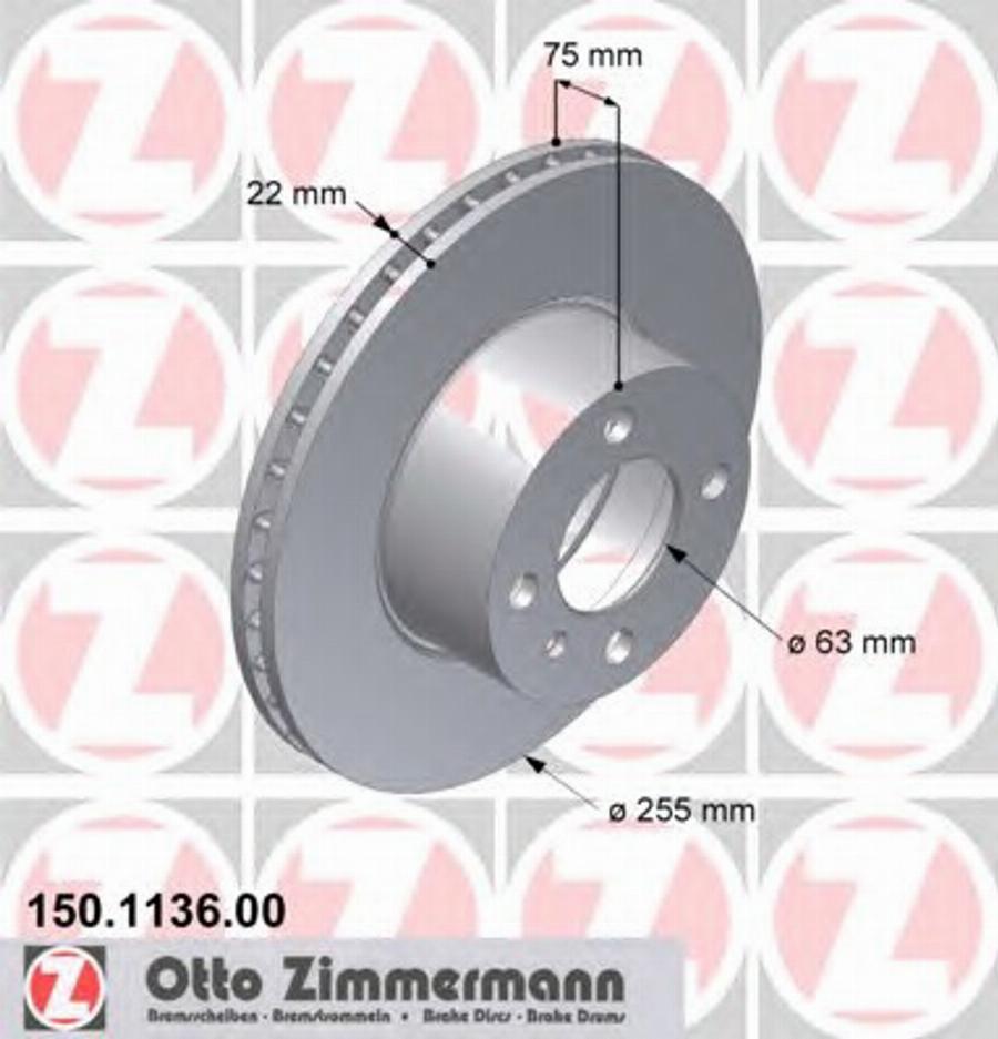 Zimmermann 150113600 - Bremžu diski autodraugiem.lv