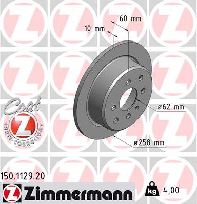 Zimmermann 150.1129.20 - Bremžu diski autodraugiem.lv