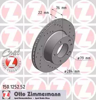 Zimmermann 150.1252.52 - Bremžu diski autodraugiem.lv