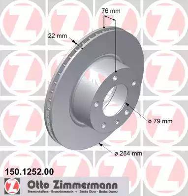 Zimmermann 150.1252.00 - Bremžu diski autodraugiem.lv