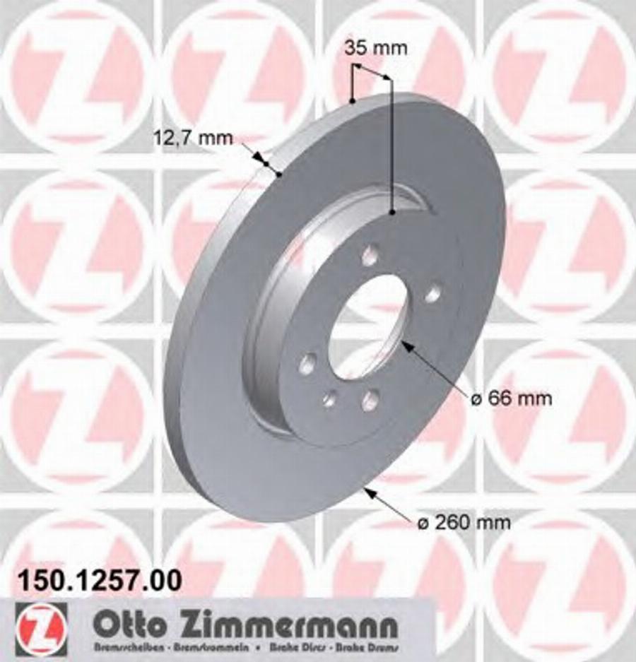 Zimmermann 150 1257 00 - Bremžu diski autodraugiem.lv