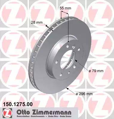 Zimmermann 150.1275.00 - Bremžu diski autodraugiem.lv