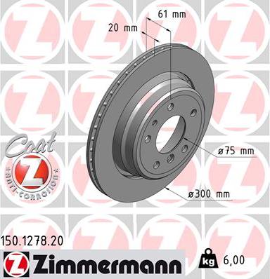 Zimmermann 150.1278.20 - Bremžu diski autodraugiem.lv