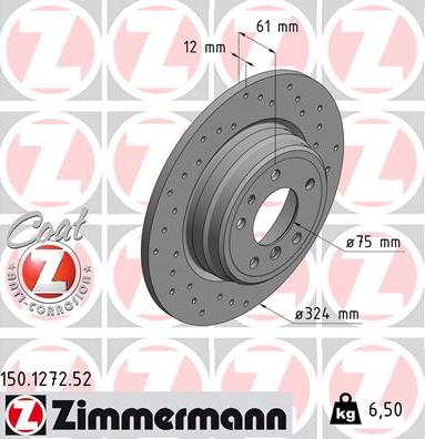 Zimmermann 150.1272.52 - Bremžu diski autodraugiem.lv