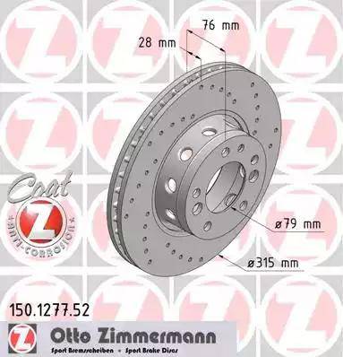 Zimmermann 150.1277.52 - Bremžu diski autodraugiem.lv