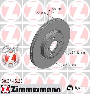 Zimmermann 150.3445.20 - Bremžu diski autodraugiem.lv