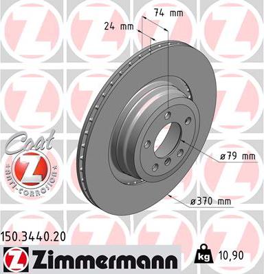 Zimmermann 150.3440.20 - Bremžu diski autodraugiem.lv