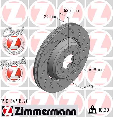 Zimmermann 150.3458.70 - Bremžu diski autodraugiem.lv