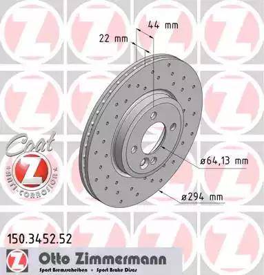 Zimmermann 150.3452.52 - Bremžu diski autodraugiem.lv