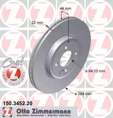 Zimmermann 150.3452.20 - Bremžu diski autodraugiem.lv