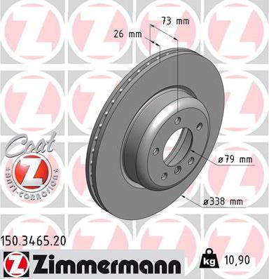 Zimmermann 150.3465.20 - Bremžu diski autodraugiem.lv