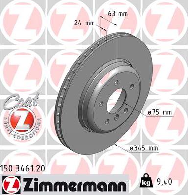 Zimmermann 150.3461.20 - Bremžu diski autodraugiem.lv