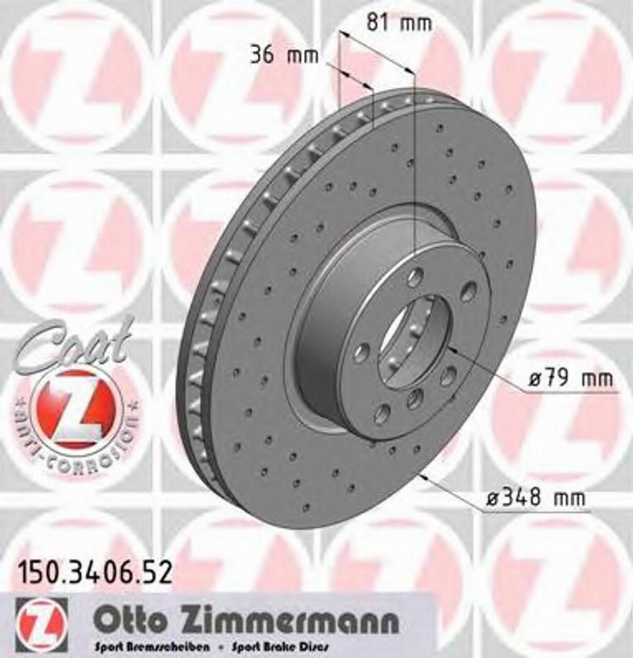 Zimmermann 150.3406.52 - Bremžu diski autodraugiem.lv