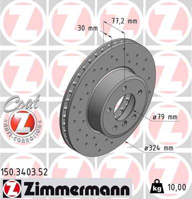 Zimmermann 150.3403.52 - Bremžu diski autodraugiem.lv