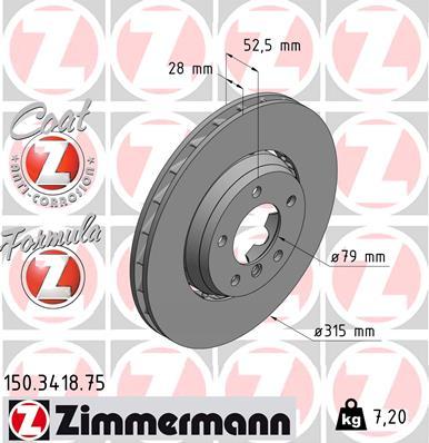 Zimmermann 150.3418.75 - Bremžu diski autodraugiem.lv