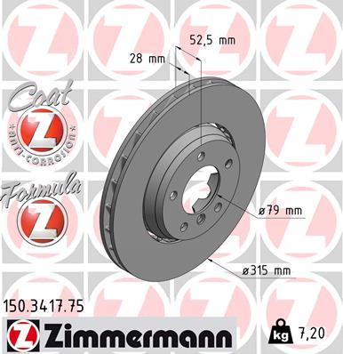 Zimmermann 150.3417.75 - Bremžu diski autodraugiem.lv