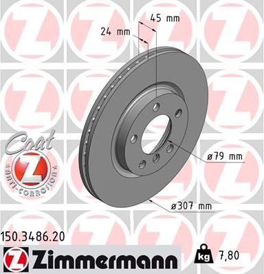 Zimmermann 150.3486.20 - Bremžu diski autodraugiem.lv