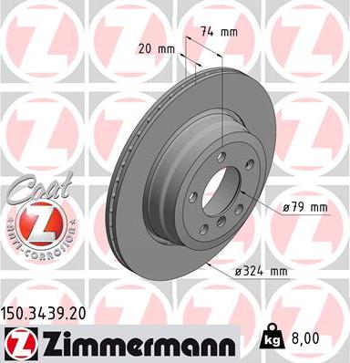 Zimmermann 150.3439.20 - Bremžu diski autodraugiem.lv