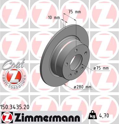 Zimmermann 150.3435.20 - Bremžu diski autodraugiem.lv